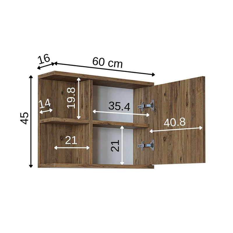 Roomart 4-teiliges Badmöbel-Set ADA, 60 cm, mit Waschbecken und Hochschrank, in 5 Farben