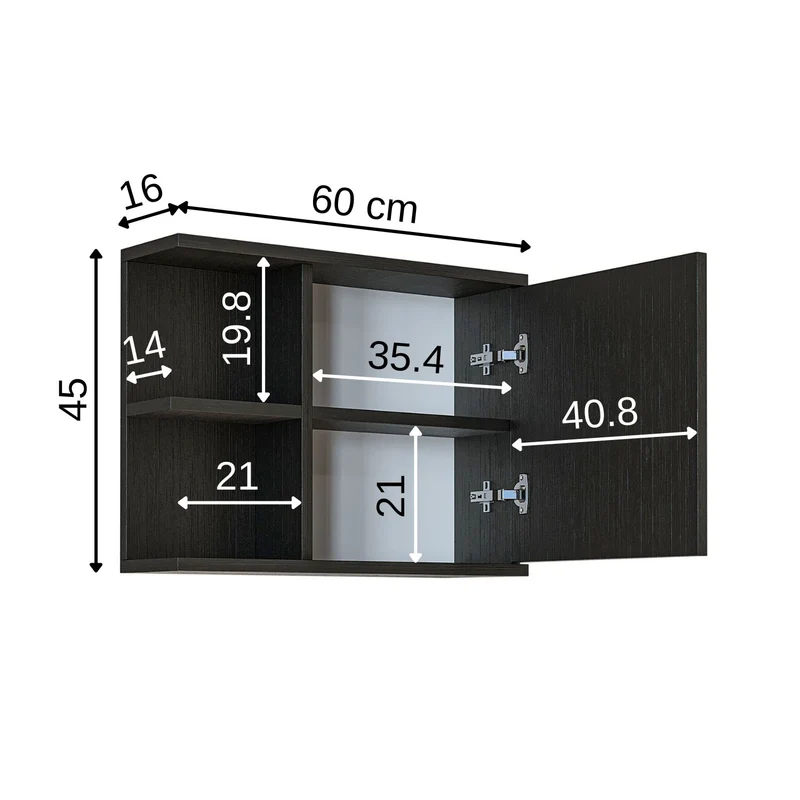Roomart 4-teiliges Badmöbel-Set ADA, 60 cm, mit Waschbecken und Hochschrank, in 5 Farben