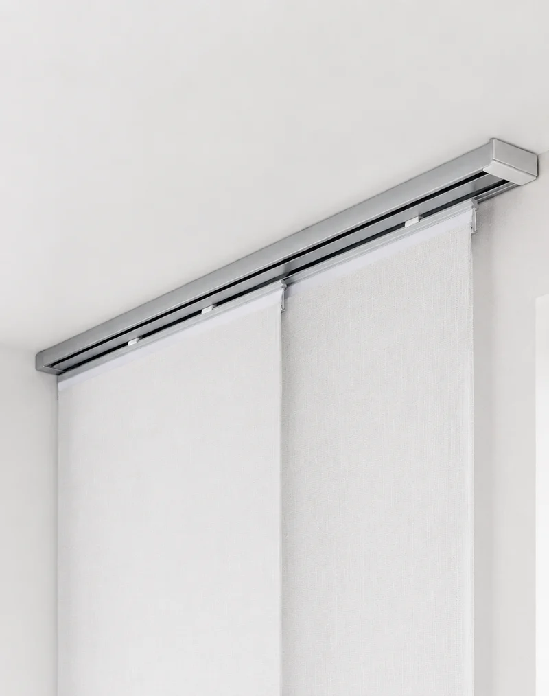 ourdeco® Aluminium Flächenvorhangschiene | für Gardinen und Vorhänge | verschiedene Längen | weiß silber