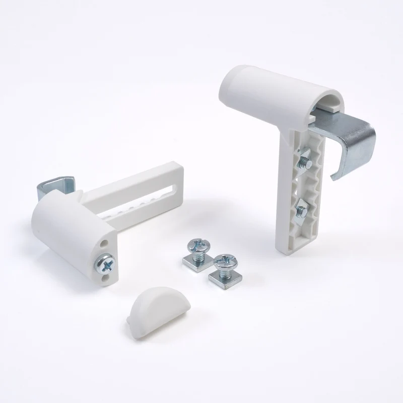 ourdeco® Metall Klemmträger für Seitenzugrollo | Set 4 Stück | weiß