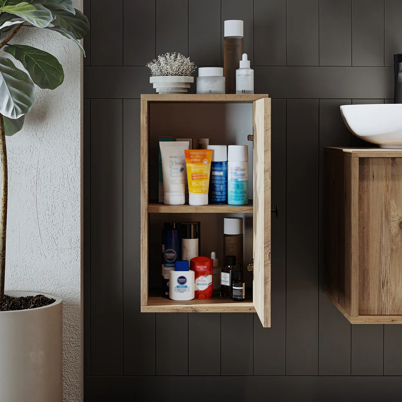 Roomart 4-teiliges Badmöbel-Set GUSTO, 75 cm, mit rundem Becken, in 2 Farben