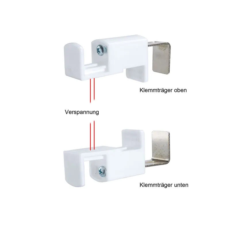 ourdeco® Metall Klemmträger für Plissee | Set 4 Stück | weiß
