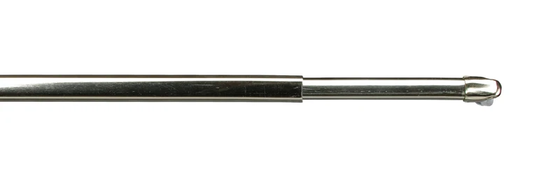 GARDINIA Vitragestange flachoval, ausziehbar, 2 Stück, Montage mit Schraubhaken - Klebehaken separat erhältlich, Chrom, 40-65 cm oder 60-100 cm