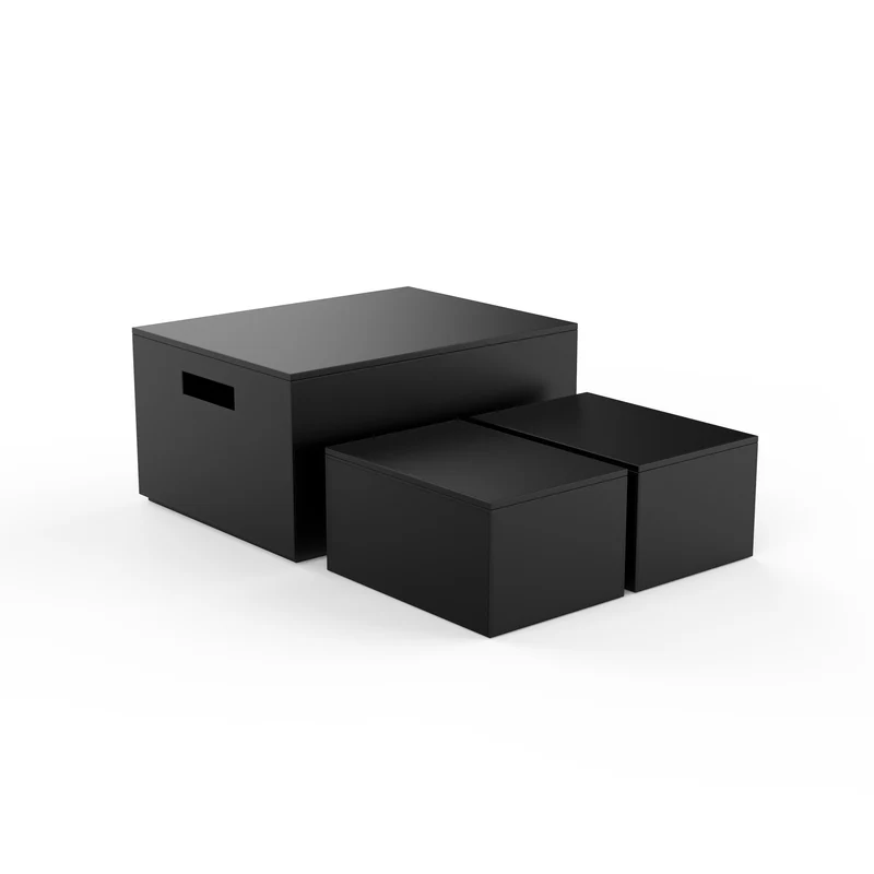 Kunstleder Aufbewahrungsbox 3er-Set Brownie 3BOX