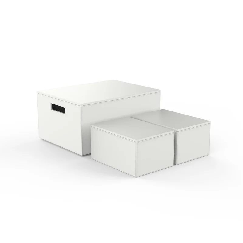 Kunstleder Aufbewahrungsbox 3er-Set Brownie 3BOX