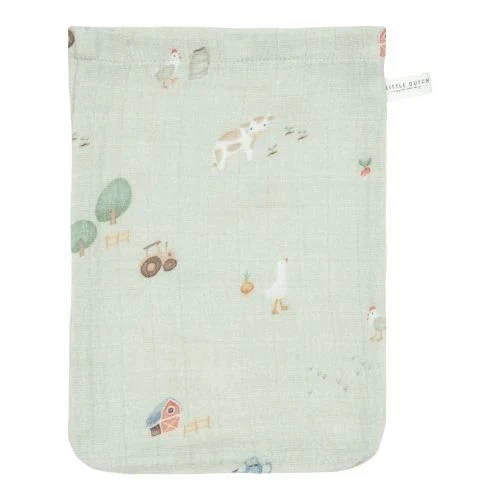 Waschhandschuhe Set Musselin Little Farm/ Olive Little Dutch