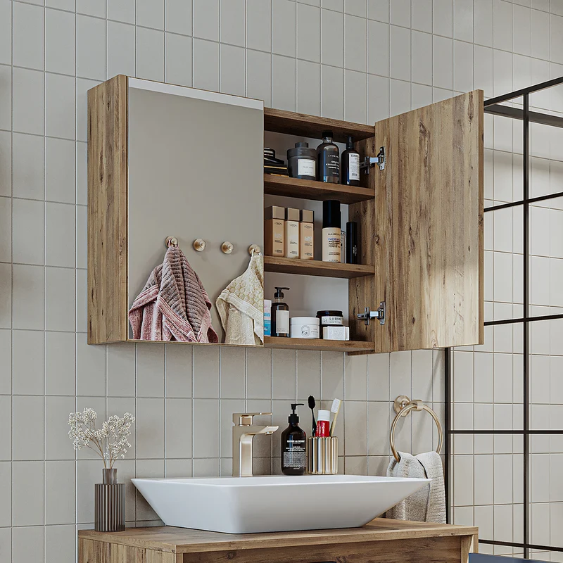 Roomart Badezimmer Spiegelschrank, 60 oder 80 cm, mit Soft-Close-Türen, in 3 Farben