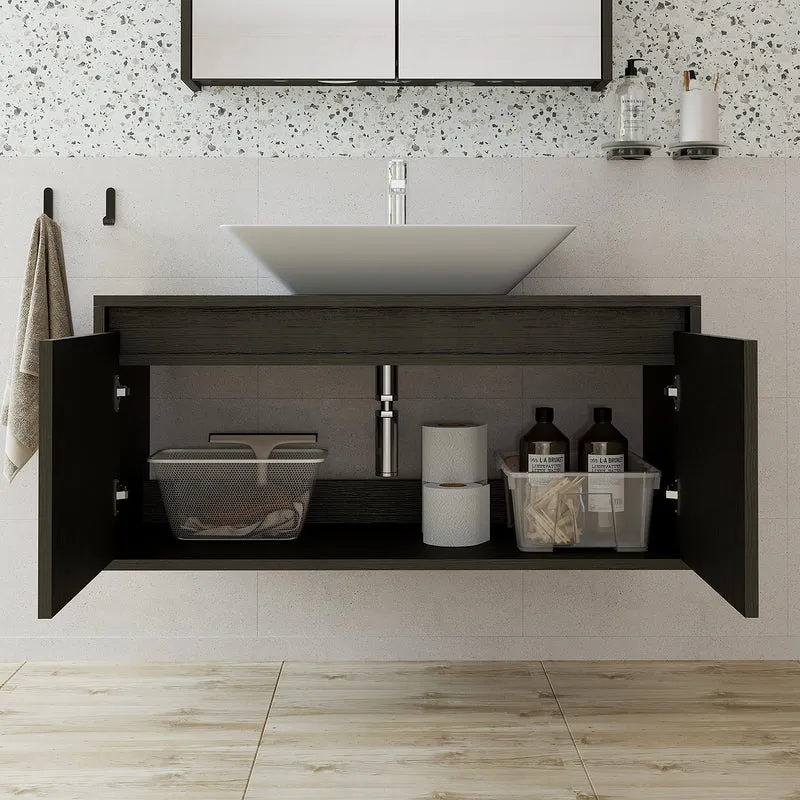 Roomart ATLANTIC Waschtisch mit Unterschrank, 100 cm, mit Aufsatzbecken, in 5 Farben