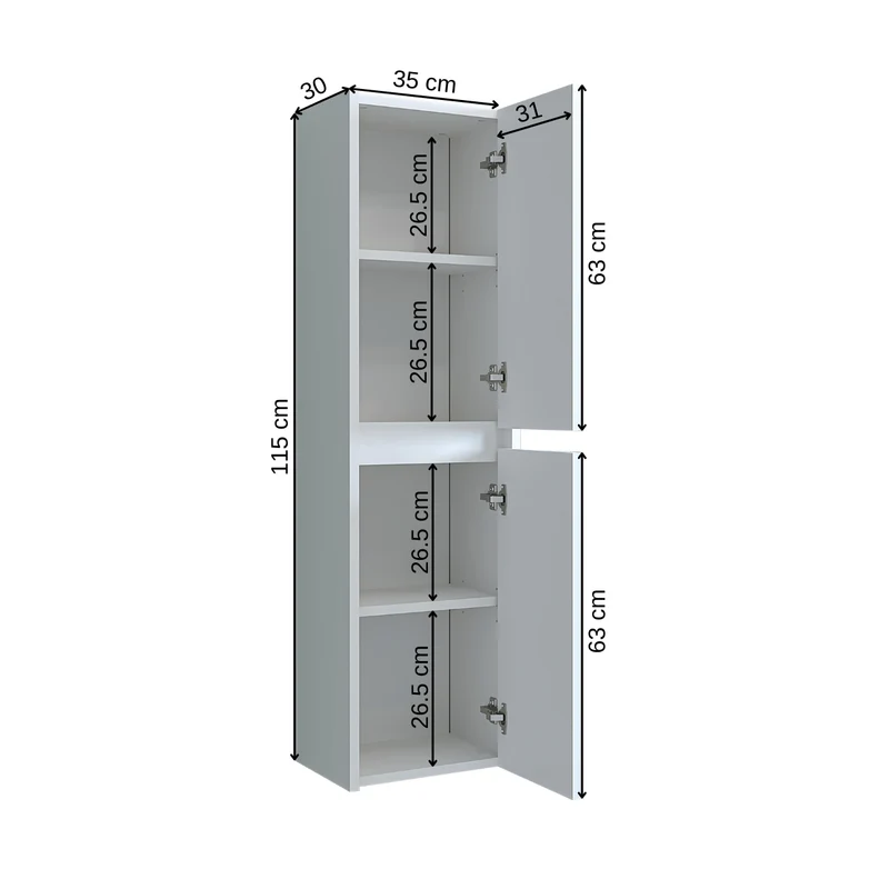 Roomart 4-teiliges Badmöbel-Set ATRIA, 100 cm, mit Spiegelschrank und Hochschrank, in 4 Farben