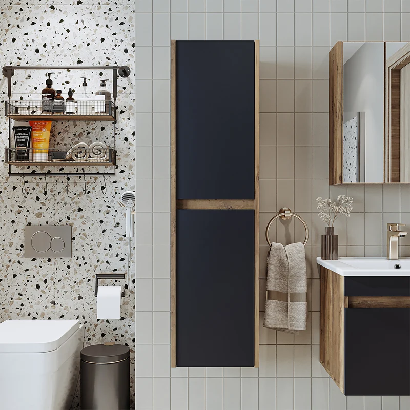 Roomart 4-teiliges Badmöbel-Set ATRIA, 100 cm, mit Spiegelschrank und Hochschrank, in 4 Farben