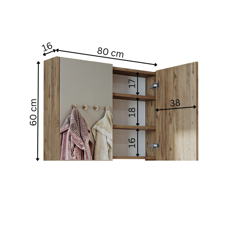 Roomart 4-teiliges Badmöbel-Set ATRIA, 85 cm, mit Spiegelschrank und Hochschrank, in 4 Farben