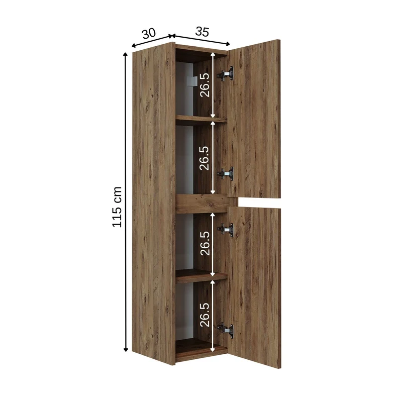 Roomart 4-teiliges Badmöbel-Set ATRIA, 65 cm, mit Spiegelschrank und Hochschrank, in 4 Farben
