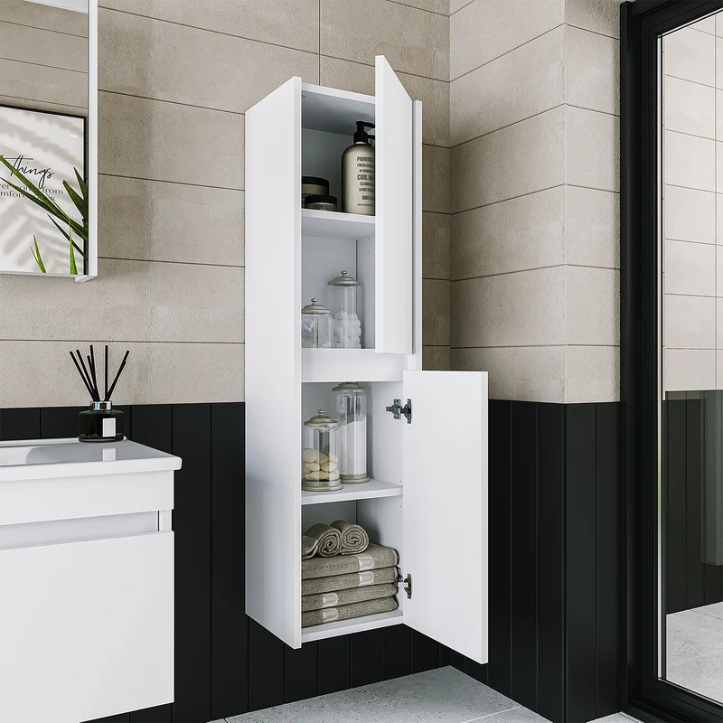 Roomart 4-teiliges Badmöbel-Set ATRIA, 65 cm, mit Spiegelschrank und Hochschrank, in 4 Farben