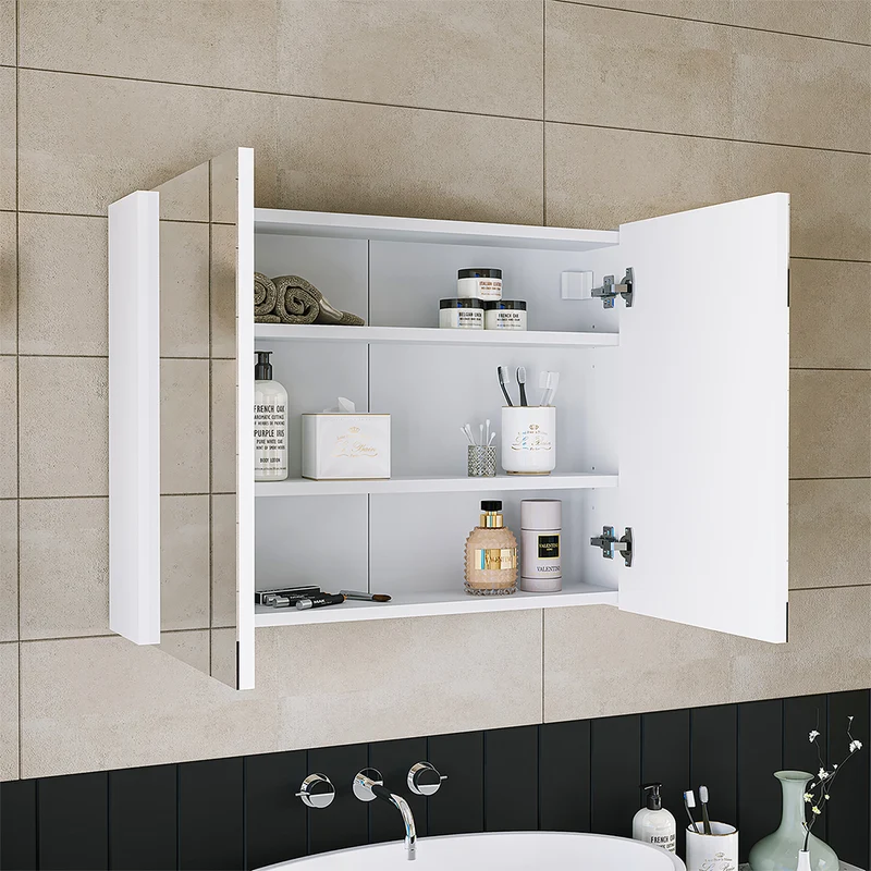 Roomart 4-teiliges Badmöbel-Set ATLANTIC, 100 cm, mit Spiegelschrank und Hochschrank, in 5 Farben