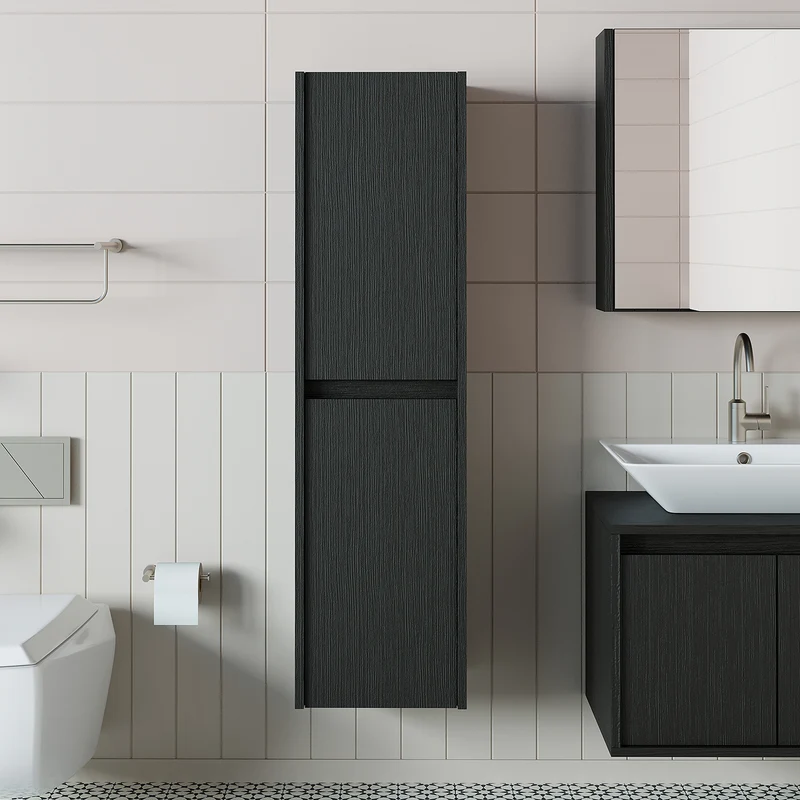 Roomart 4-teiliges Badmöbel-Set ATLANTIC, 85 cm, mit Spiegelschrank und Hochschrank, in 5 Farben