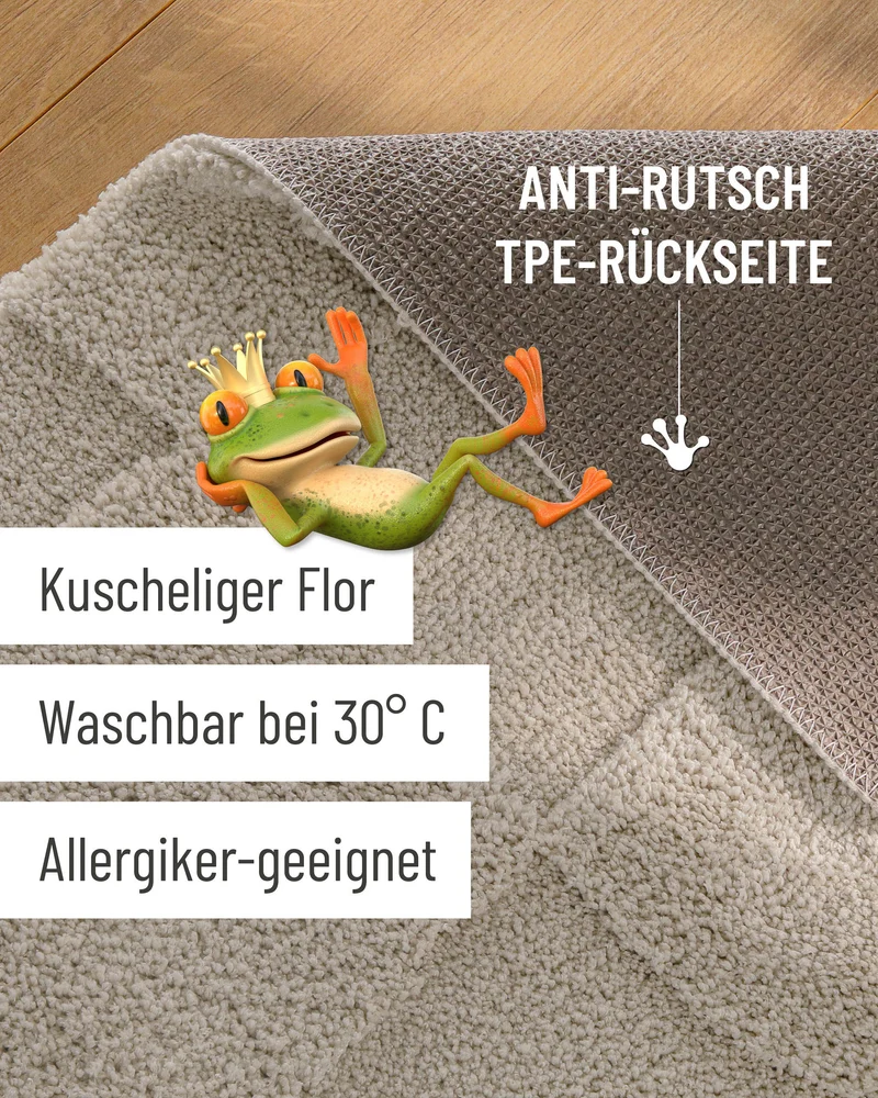Badteppich Seiden Grau "Davie" WECONhome
