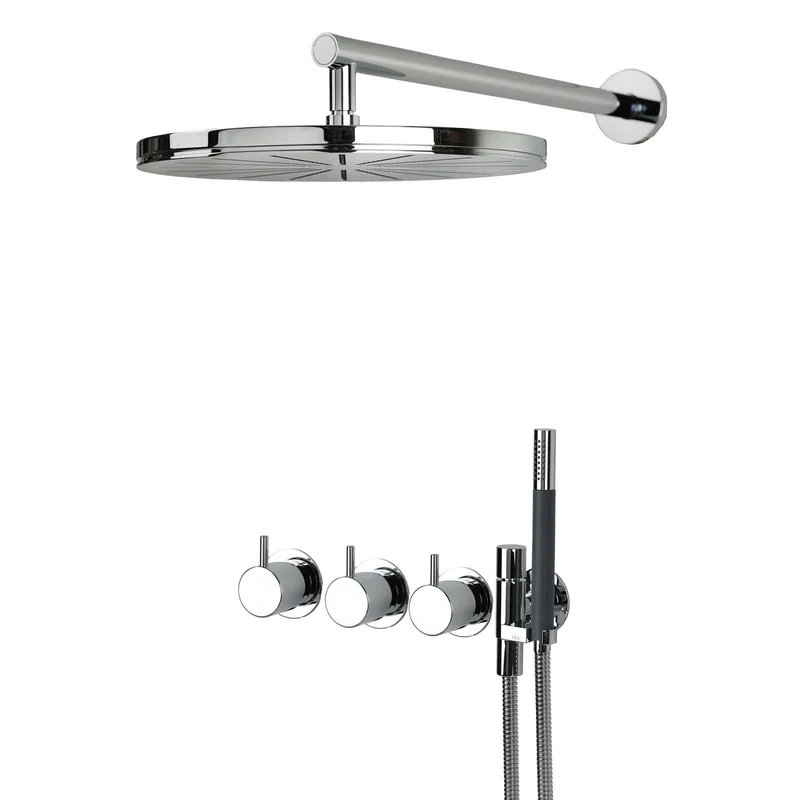 Vola Thermostat-Regendusche mit Stabhandbrause 5471R-061