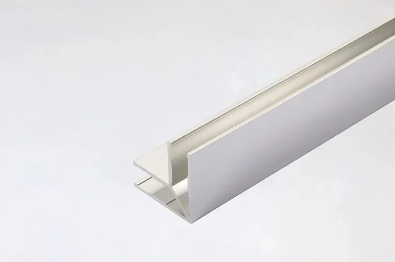 Alu-U-Eckprofil 90° für 8 mm Glas, Silikonverklebung innen, 2000 mm, Art.Nr. 74132