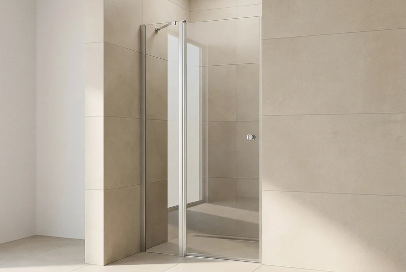 Drehtür mit festem Seitenteil für die Nische, 6 mm ESG-Glas, EasyCare, 200 cm hoch