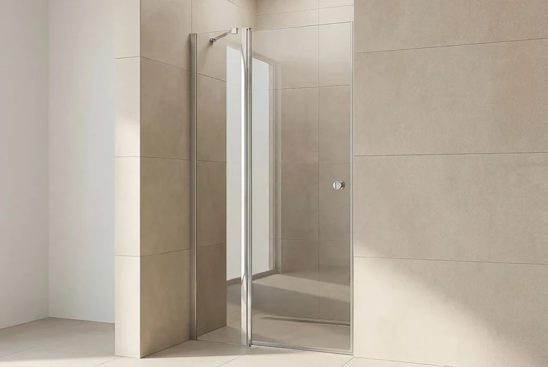 Drehtür mit festem Seitenteil für die Nische, 6 mm ESG-Glas, EasyCare, 200 cm hoch