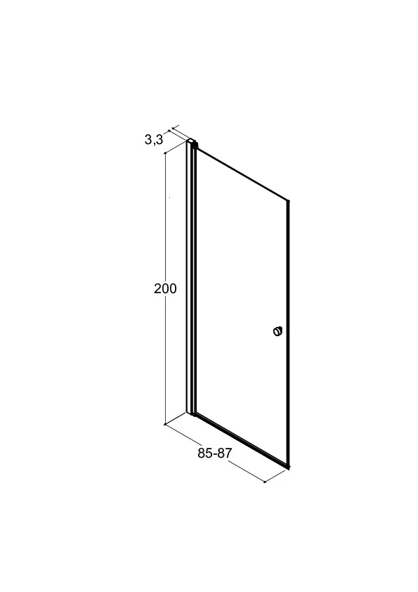 Drehtür für die Nische, Komplett-Set mit Wandprofil, 6 mm ESG-Glas, EasyCare, 200 cm hoch