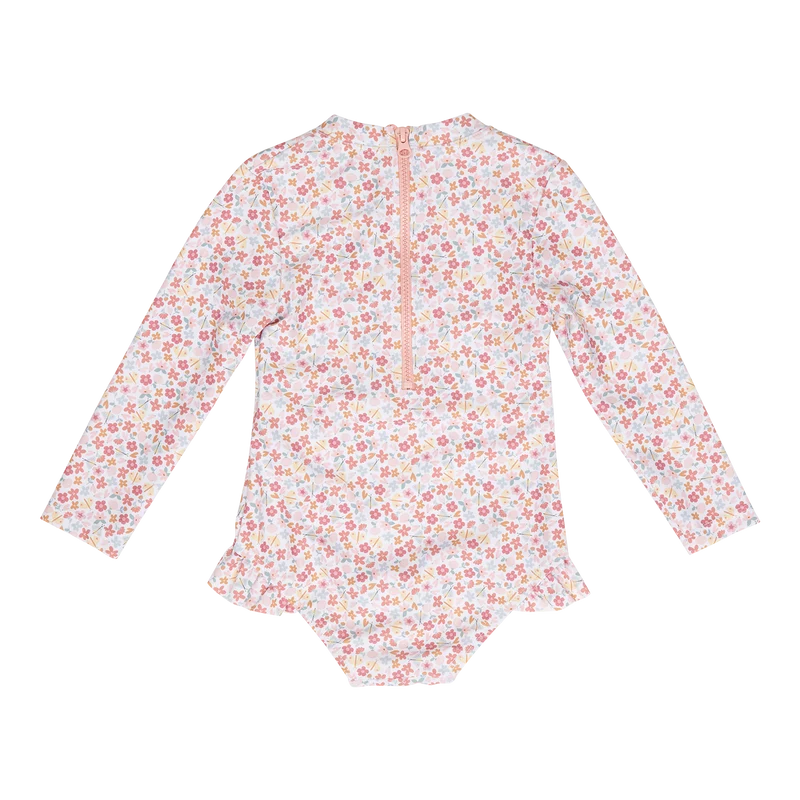 Badeanzug Langarm mit Rüschen Summer Flowers Little Dutch