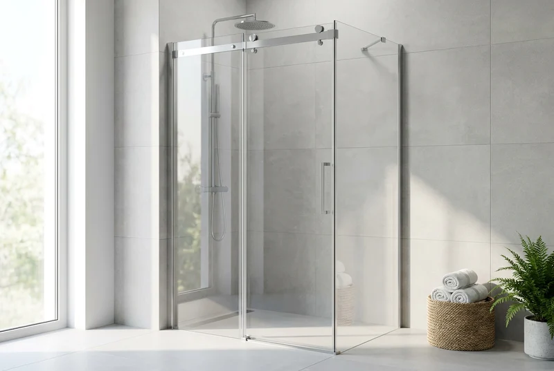 XXL Großraumdusche Schiebetür mit Seitenwand für die Ecke, 8 mm ESG-Glas, EasyCare, 200 cm hoch