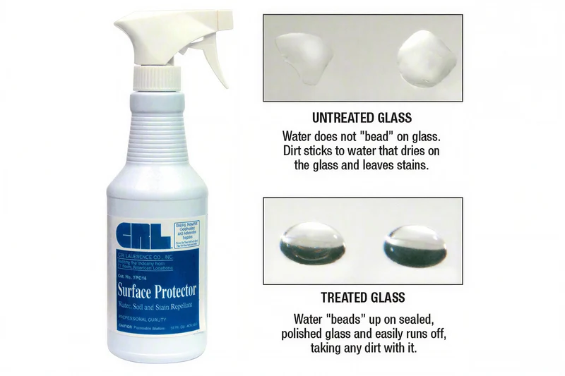 Glas-Versiegelung für Duschglas, wasser- und schmutzabweisend, transparent, 473 ml, Art.Nr. TPC16