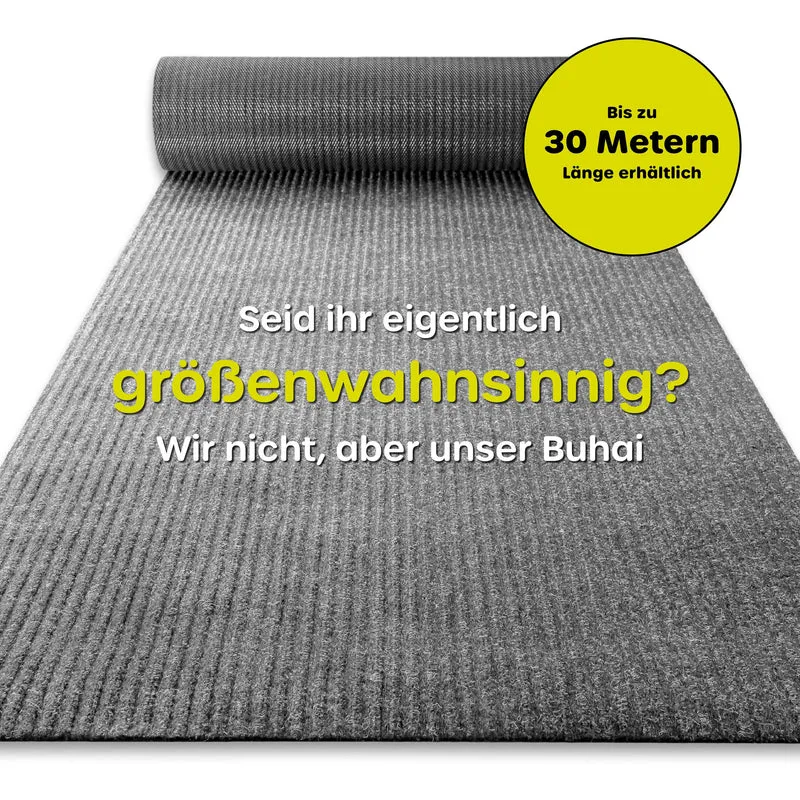 Wetterfester & rutschfester Läufer "Buhai" schwarz & grau für alle Wohnbereiche