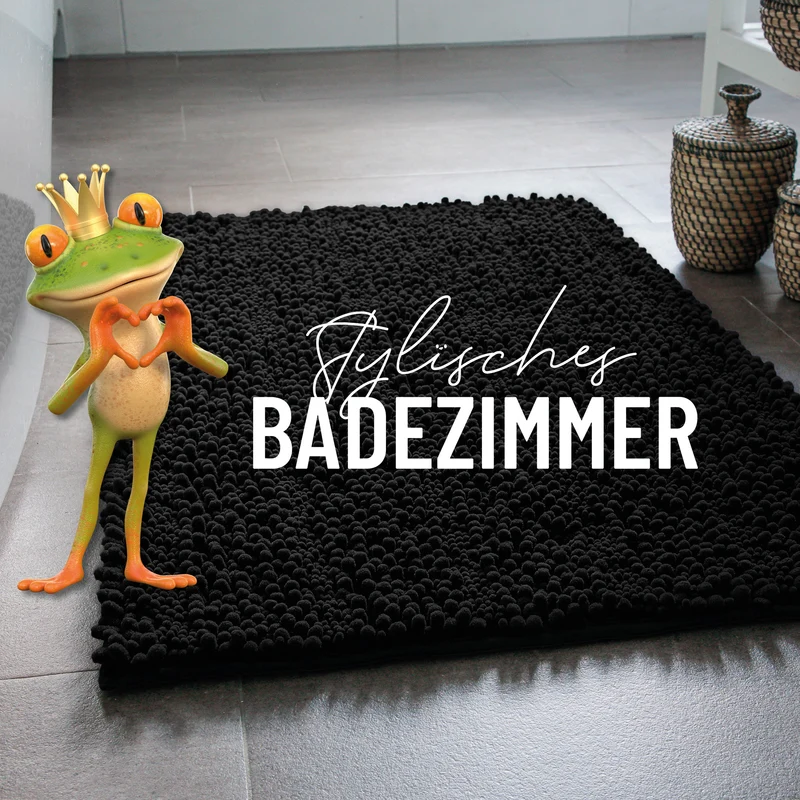 Badteppich Schwarz "Benno" WECONhome Basics