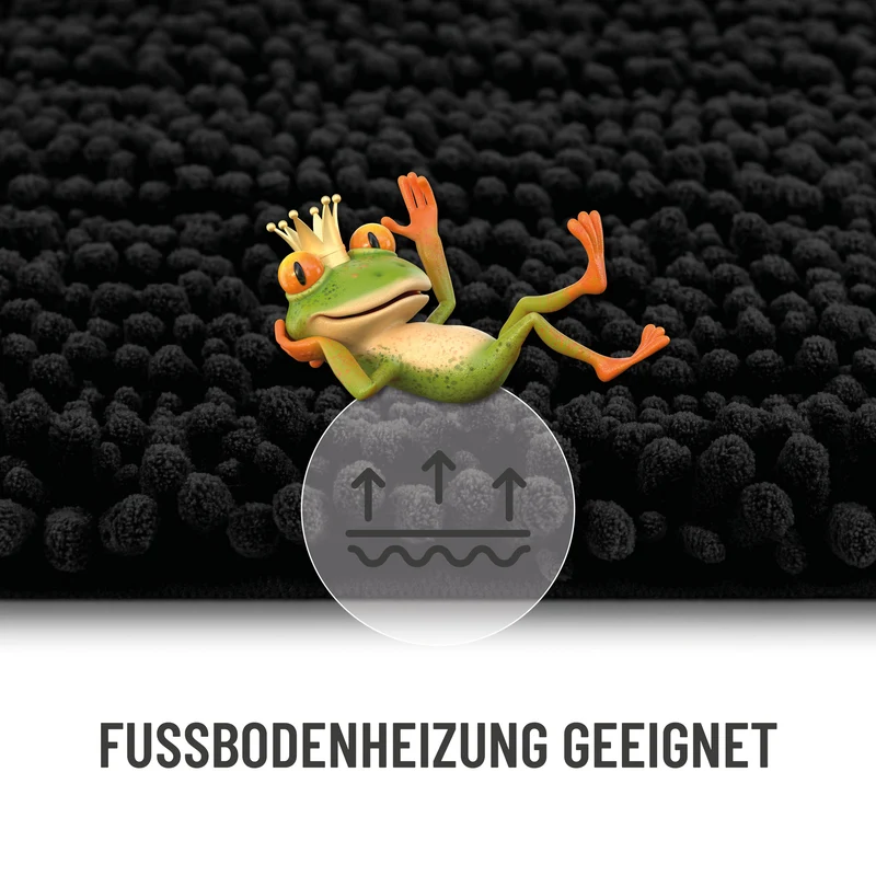 Badteppich Schwarz "Benno" WECONhome Basics