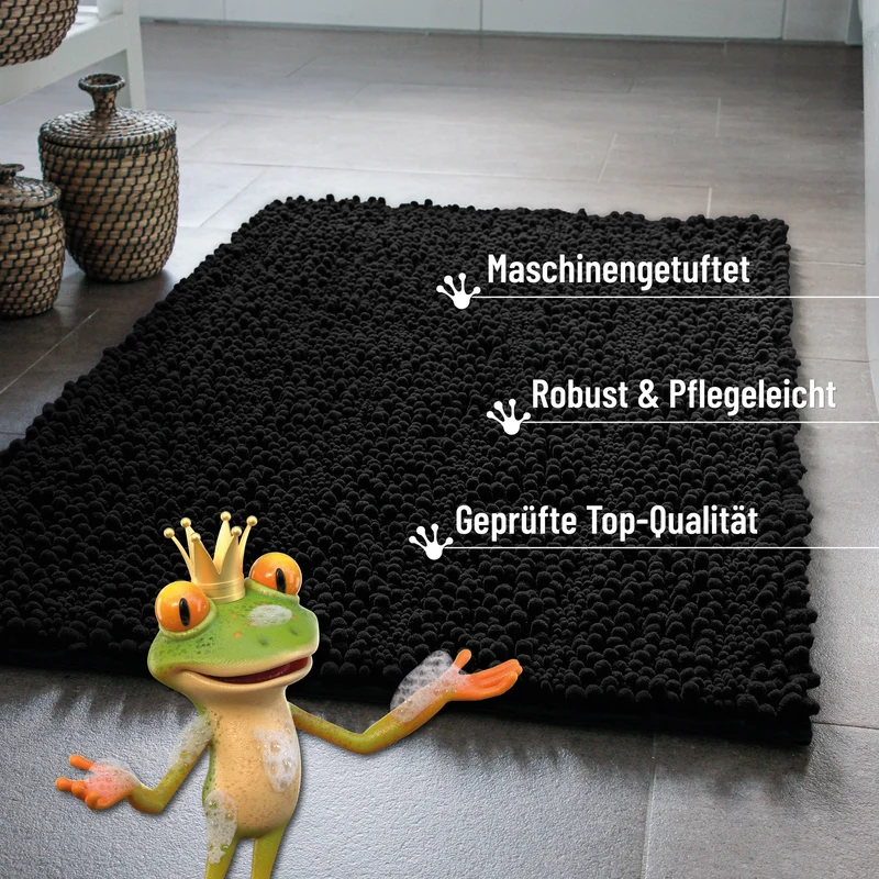 Badteppich Schwarz "Benno" WECONhome Basics