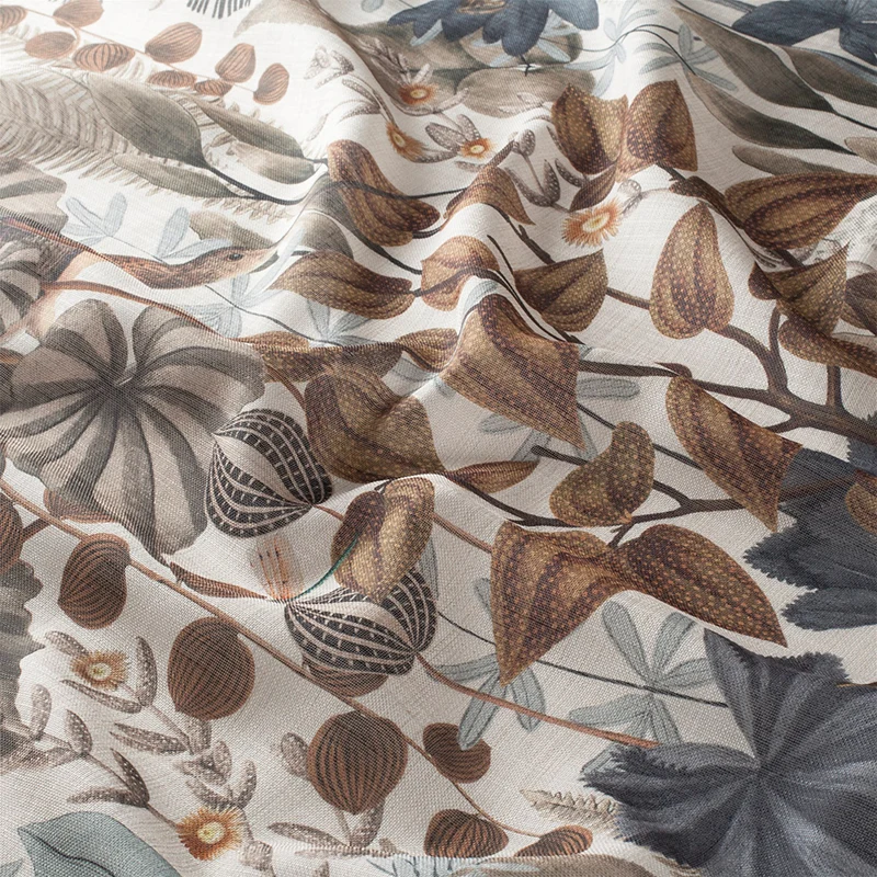 Sweet Destiny – Design Vorhang nach Maß mit großflächigem Blumen- und Blattdesign