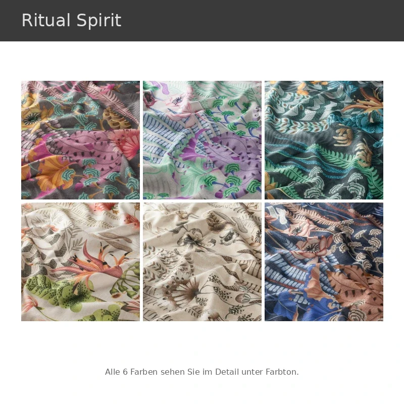 Ritual Spirit – floraler Vorhang nach Maß mit modernem großflächigem Blütendesign halbtransparent