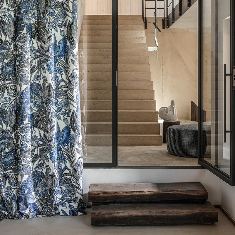 Set Me Free – gemusterter Baumwollvorhang nach Maß mit tropischem Design Floral blickdicht
