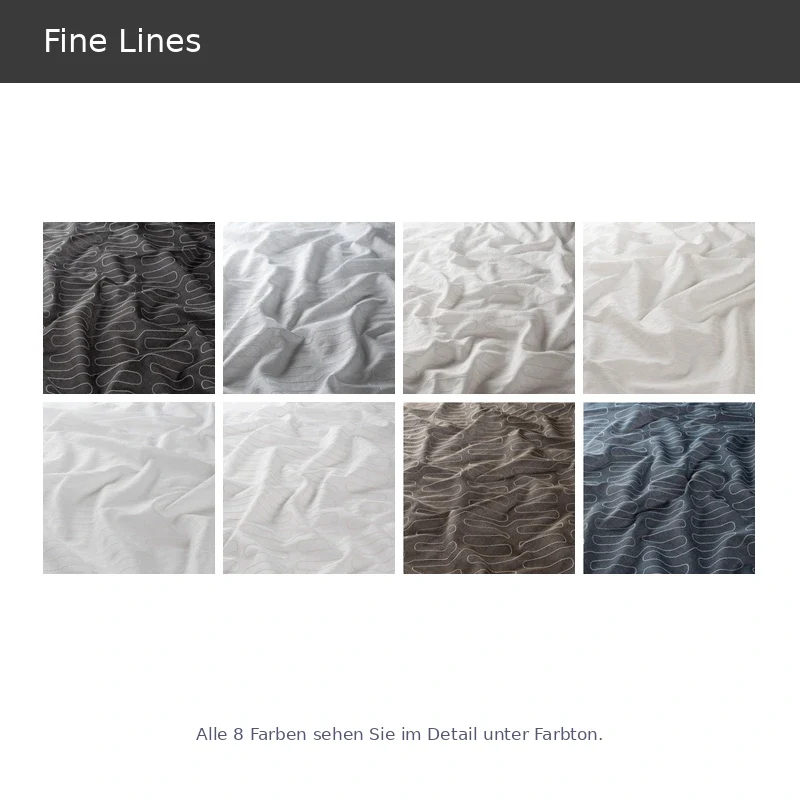 Fine Lines – halbtransparenter Stickerei-Vorhang nach Maß mit modernem grafischem Linienmuster