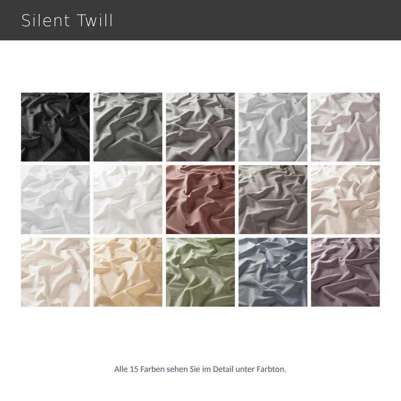Silent Twill – natürlicher Akustikvorhang nach Maß mit seidigem Changeant-Effekt