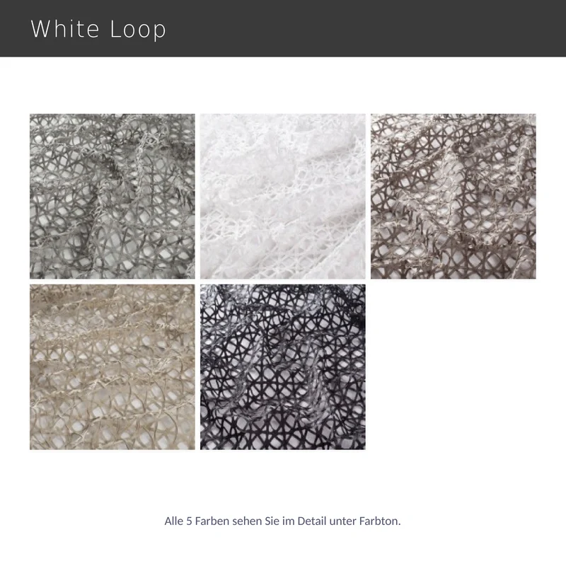 White Loop – extravaganter Design-Vorhang nach Maß mit modernem Gitter Muster