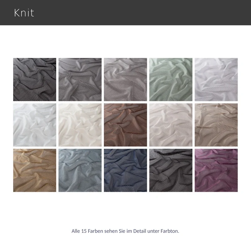 Knit – eleganter Design-Vorhang nach Maß in moderner Netzoptik Architektur halbtransparent