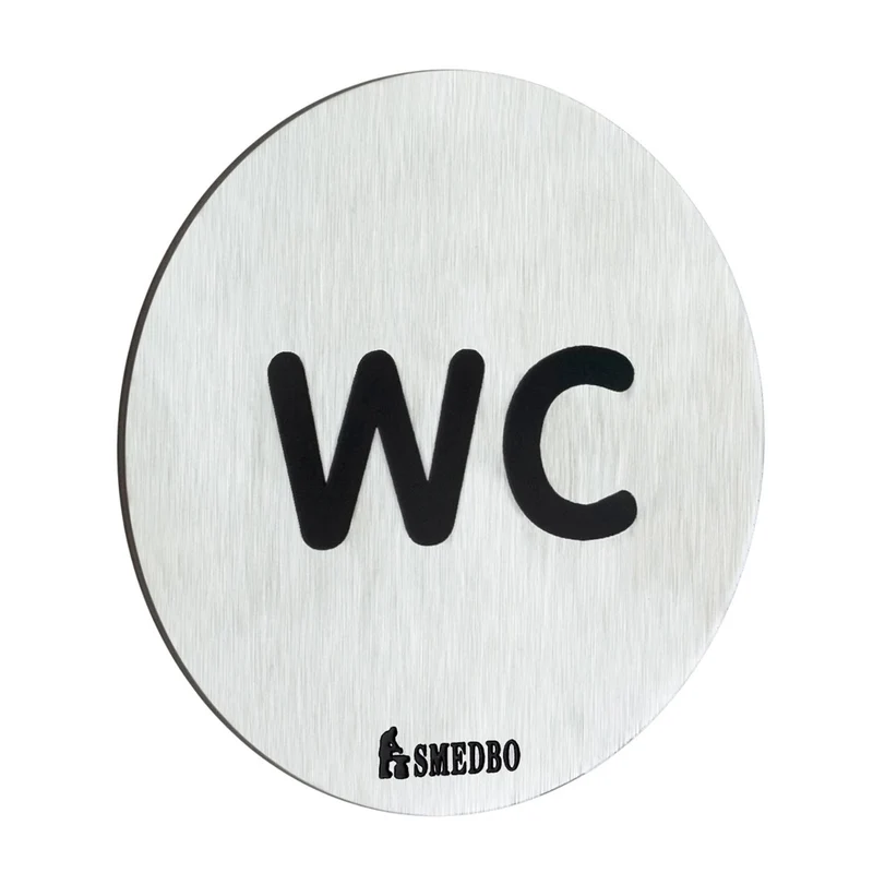 WC-Schild Toilette, selbstklebend, Edelstahl gebürstet, Art.Nr. 958