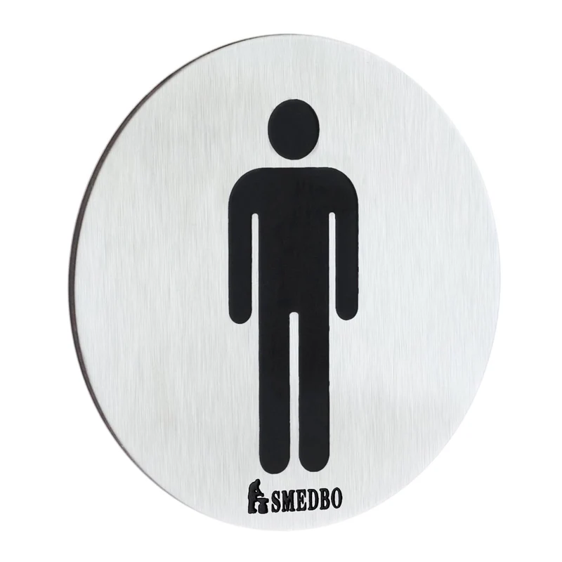 WC-Schild Herren, selbstklebend, Edelstahl gebürstet, Art.Nr. 957