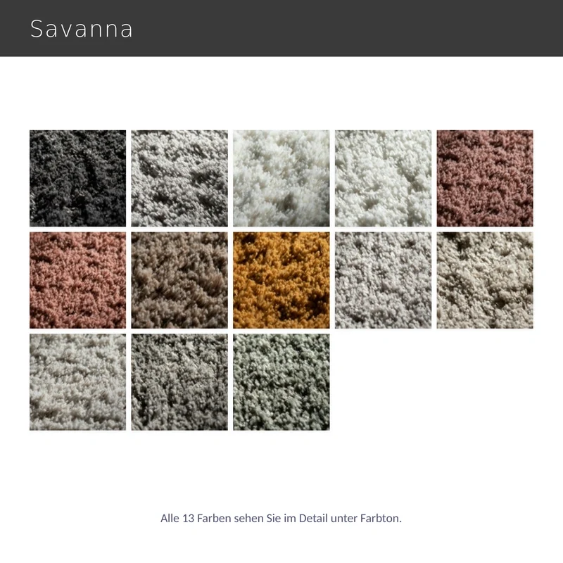 Savanna – hochwertiger weicher Hochflor-Teppich nach Maß natürliche Optik rund eckig