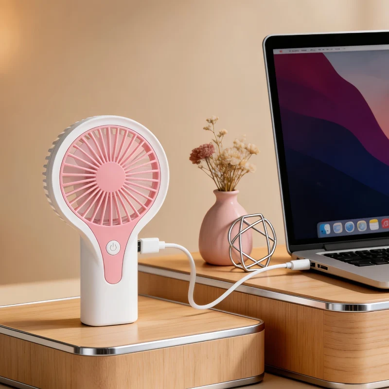 Damer Bærbar USB Håndvifte med ergonomisk grep Luvikno