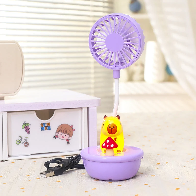 Dame Bærbar Mini-vifte med LED-funksjon og dyre-design Luvikno