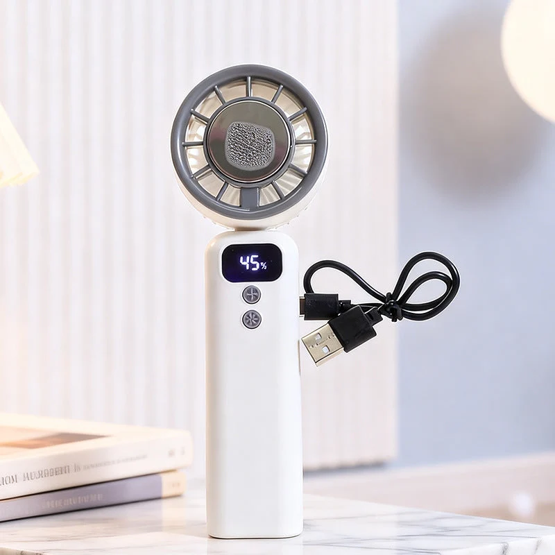 Dame Bærbar Mini USB Vifte med digital skjerm Luvikno