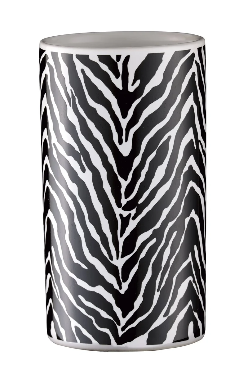 Zahnputzbecher ZEBRA Schwarz-Weiß