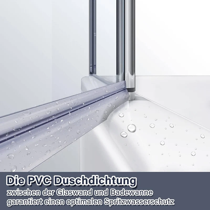 SONNI Badewannenaufsatz 2teilig Duschwand mit Seitenteil für Badewanne Duschkabine New