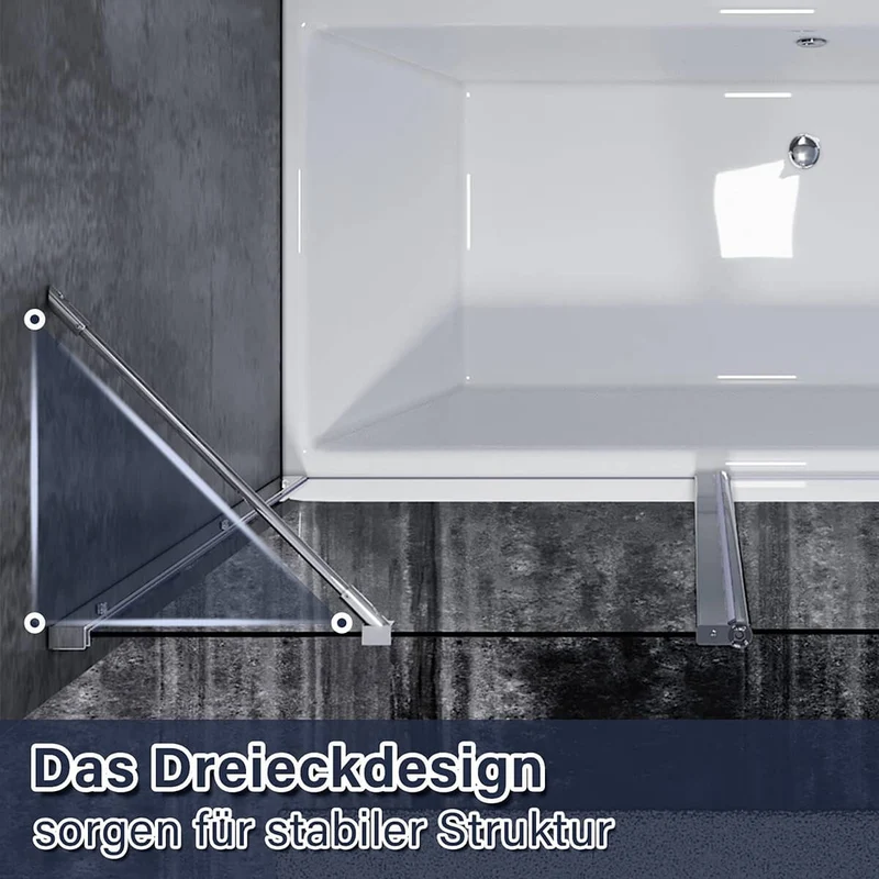 SONNI Badewannenaufsatz 2teilig Duschwand mit Seitenteil für Badewanne Duschkabine New