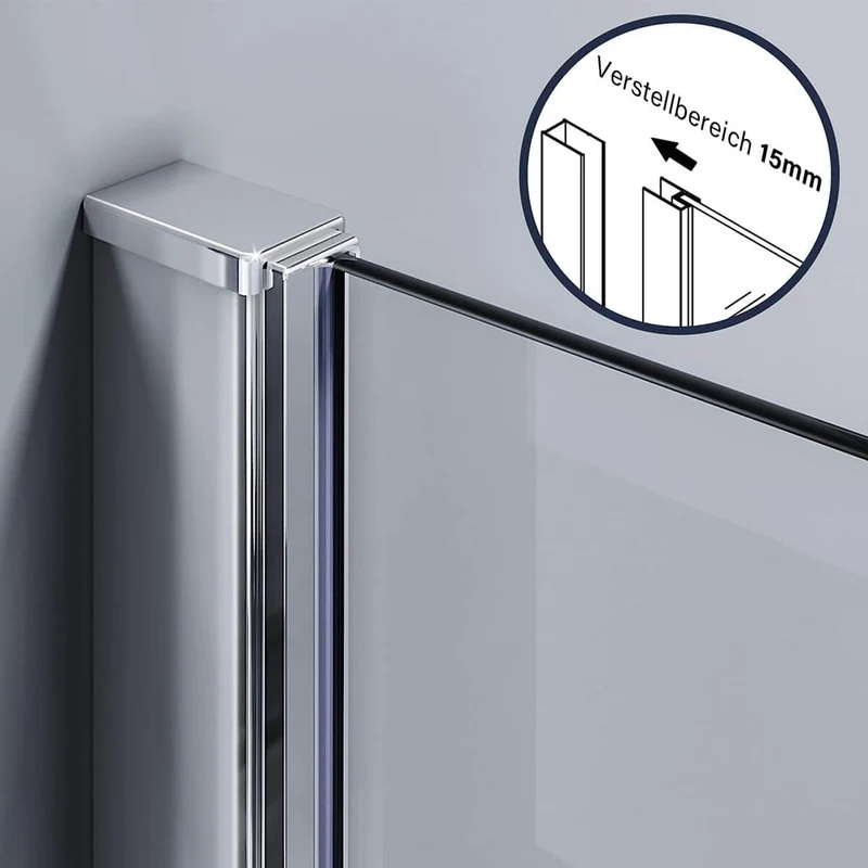 SONNI Badewannenaufsatz 2teilig Duschwand mit Seitenteil für Badewanne Duschkabine New