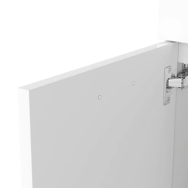 SONNI Badmöbel Set mit Waschbecken mit Unterschrank und Spiegel Badezimmermöbel 2-teilig 60cm Hochglanz Weiß